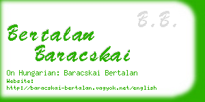 bertalan baracskai business card